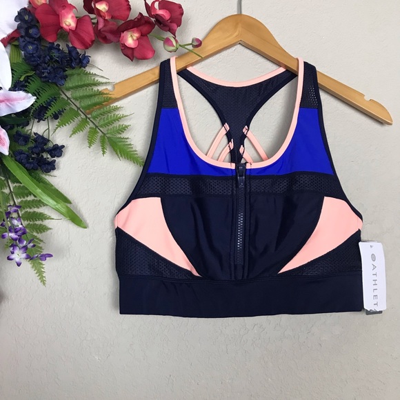 Athleta Other - Athleta NavyColor Block Tri-ssential ZipBikini Top